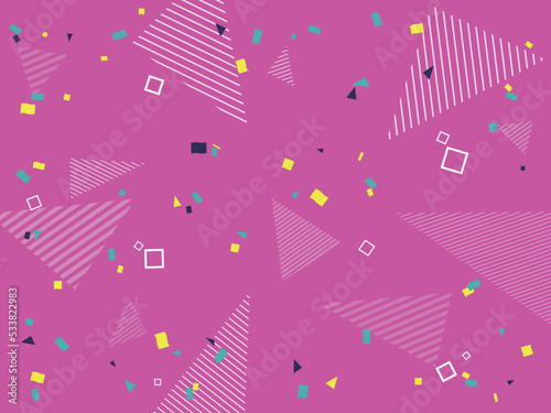 背景素材 紙吹雪パターン ピンク色 Background material confetti pattern pink