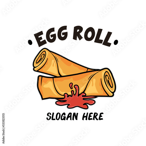 egg roll logo egg roll vector