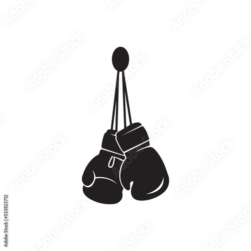 boxing gloves logo vector icon illustration