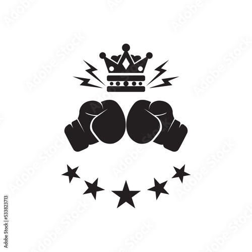 boxing gloves logo vector icon illustration