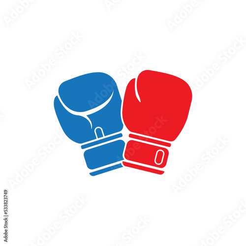 boxing gloves logo vector icon illustration