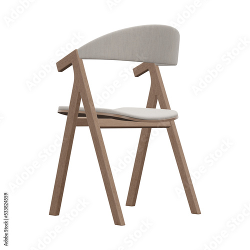 Realistic Chair Illustration. 3D Render.