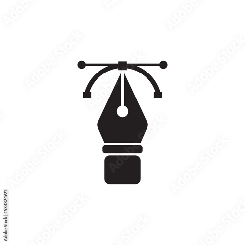 pen tool icon logo vector design