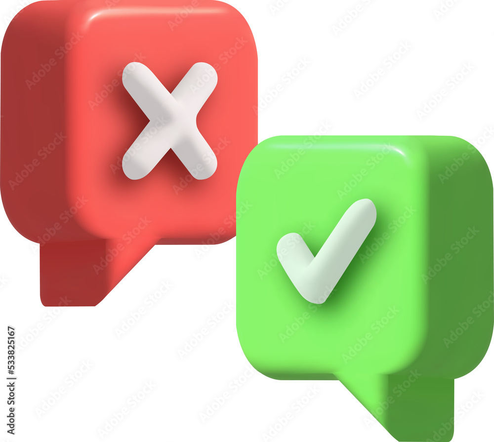 Check mark confirmation and approval icon. 3d illustration. Check mark confirmation and approval icon. 3d illustration.