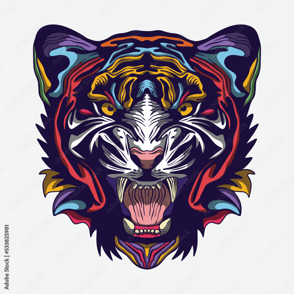 Tiger Head vector color