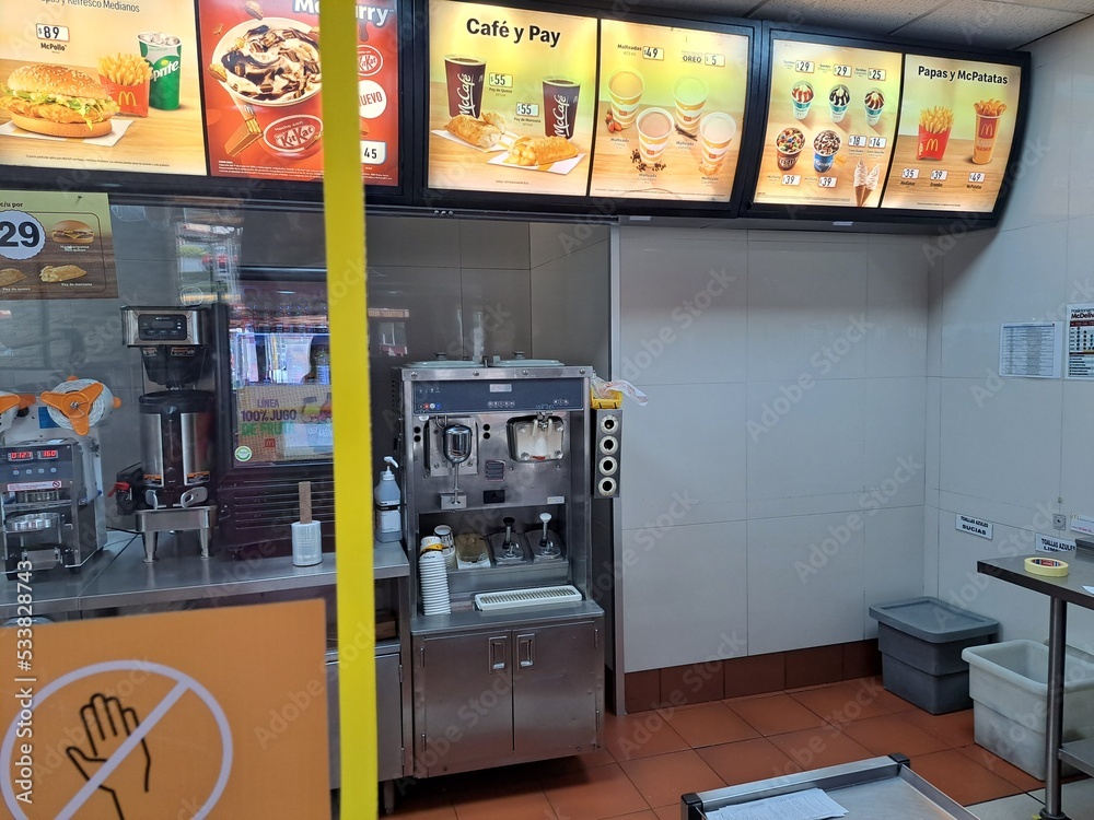 Mexico State, Mexico - Jul 12 2022: McDonald's, the hamburger and fast ...