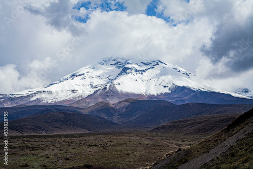 Landscape of El chimborazo, Ecuador, andes, andean mountains snow peak
