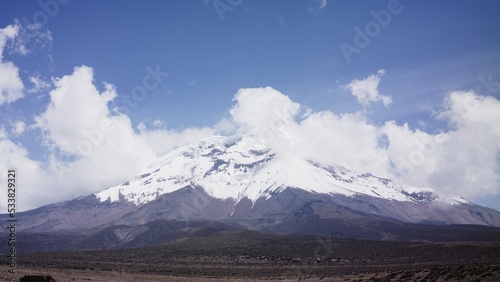Landscape of El chimborazo, Ecuador, andes, andean mountains snow peak