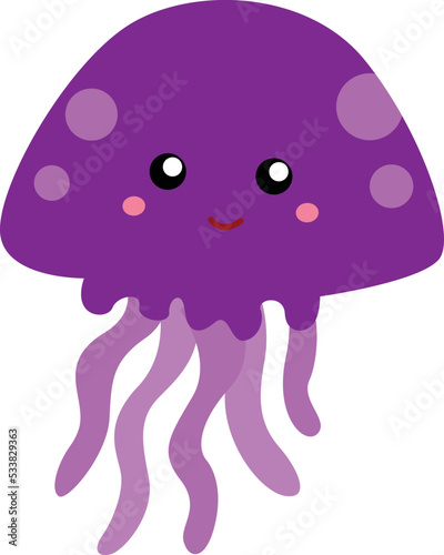 Cute Octopus Cartoon Illustration Vector Clipart
