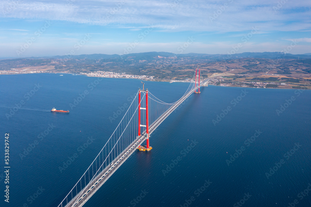 new bridge connecting two continents 1915 canakkale bridge (dardanelles bridge), Canakkale, Turkey