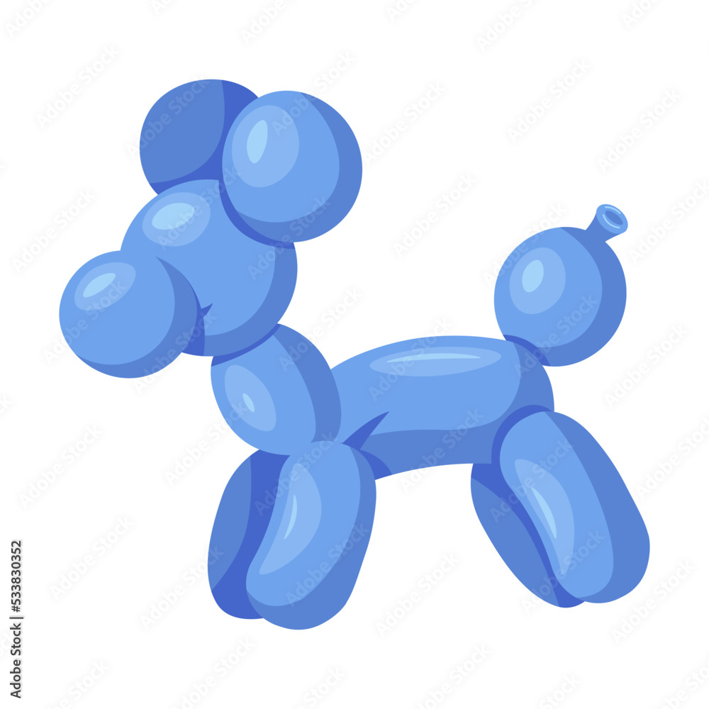 Blue helium balloon animal flat illustration. Cartoon cute latex dog, monkey, snake, horse isolated vector illustration. Holiday celebration and party concept Blue helium balloon animal flat illustration. Cartoon cute latex dog, monkey, snake, horse isolated vector illustration. Holiday celebration and party concept