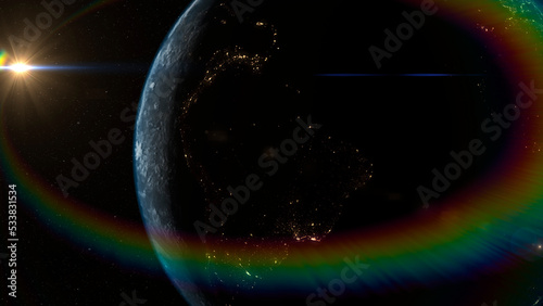 planet earth in space close starry background cosmic solar stars the world