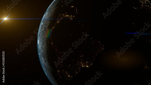 planet earth in space close starry background cosmic solar stars the world