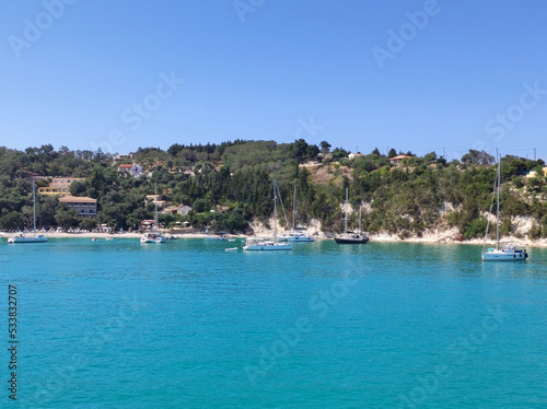 Paxos island in bright summer day, Greece