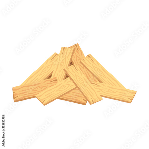 Building materials vector illustration. Piles of construction materials, planks on white background. Building, construction material, industrial concept