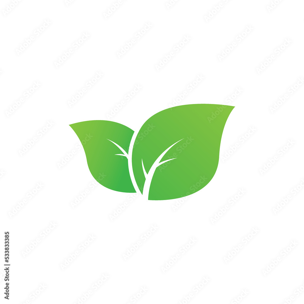 Green leaf logo vector art and graphics