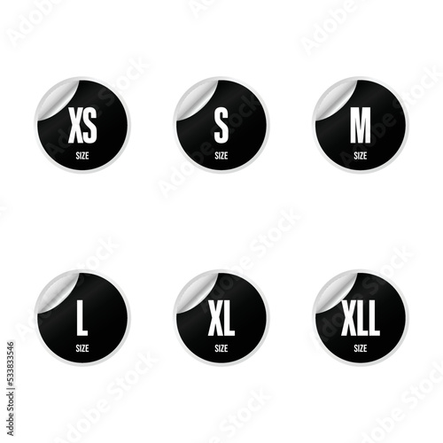 Size clothing label vector graphics