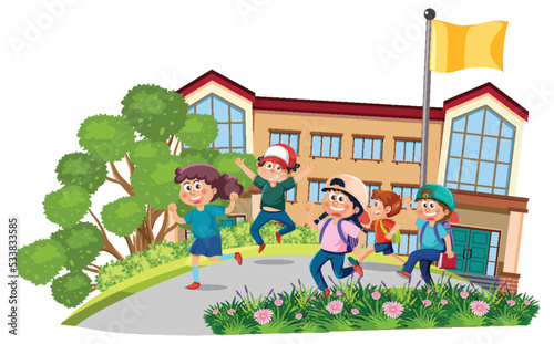 Children going to school