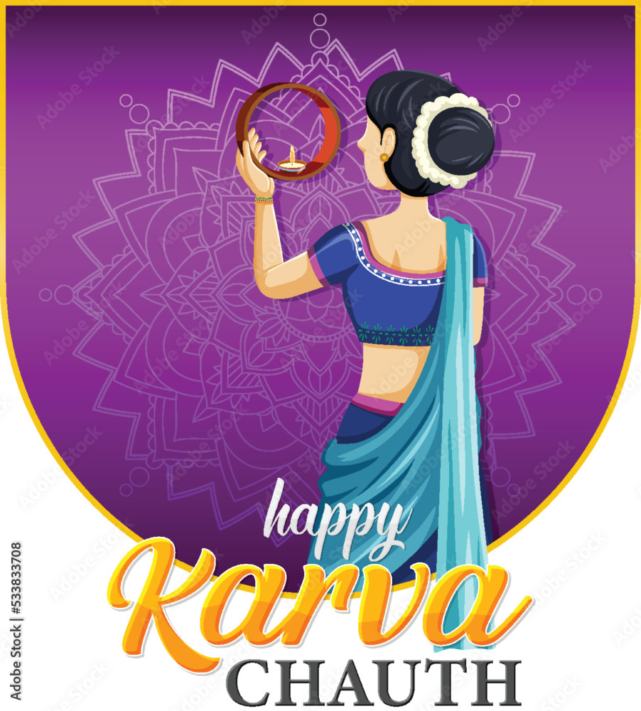 Happy Karva Chauth Poster Design Stock Vector | Adobe Stock