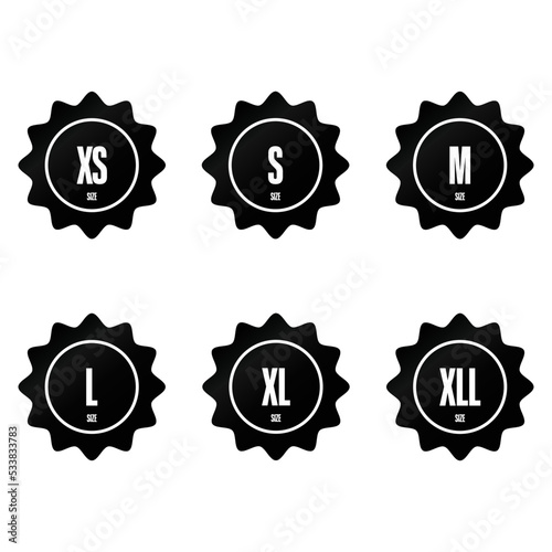 Size clothing label vector graphics