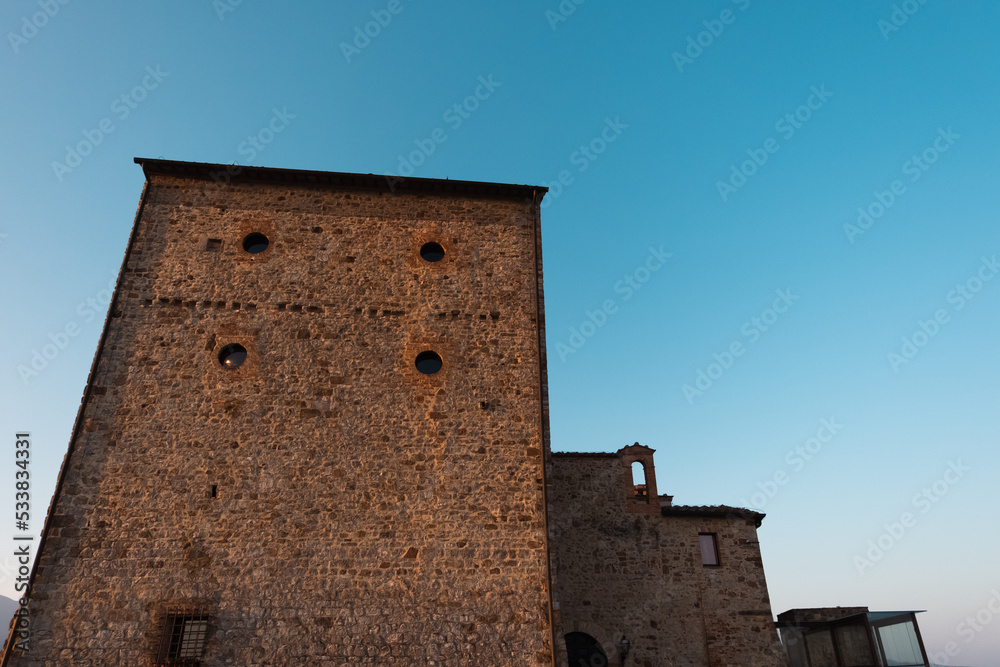 Beautiful view of Tuscany landscape and landmarks. Summer in Italy