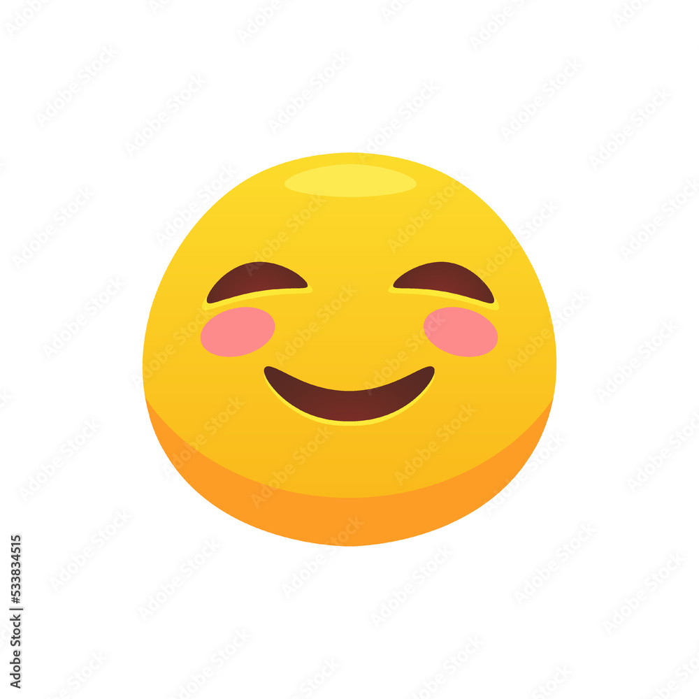 Feeling expression. Face emoji flat icon for web design. Cartoon yellow emotion circle icon smiling, laughing isolated vector Feeling expression. Face emoji flat icon for web design. Cartoon yellow emotion circle icon smiling, laughing isolated vector