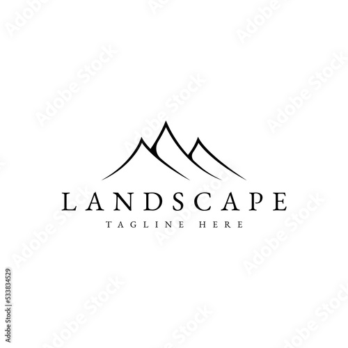 minimalist mountain peaks logo design