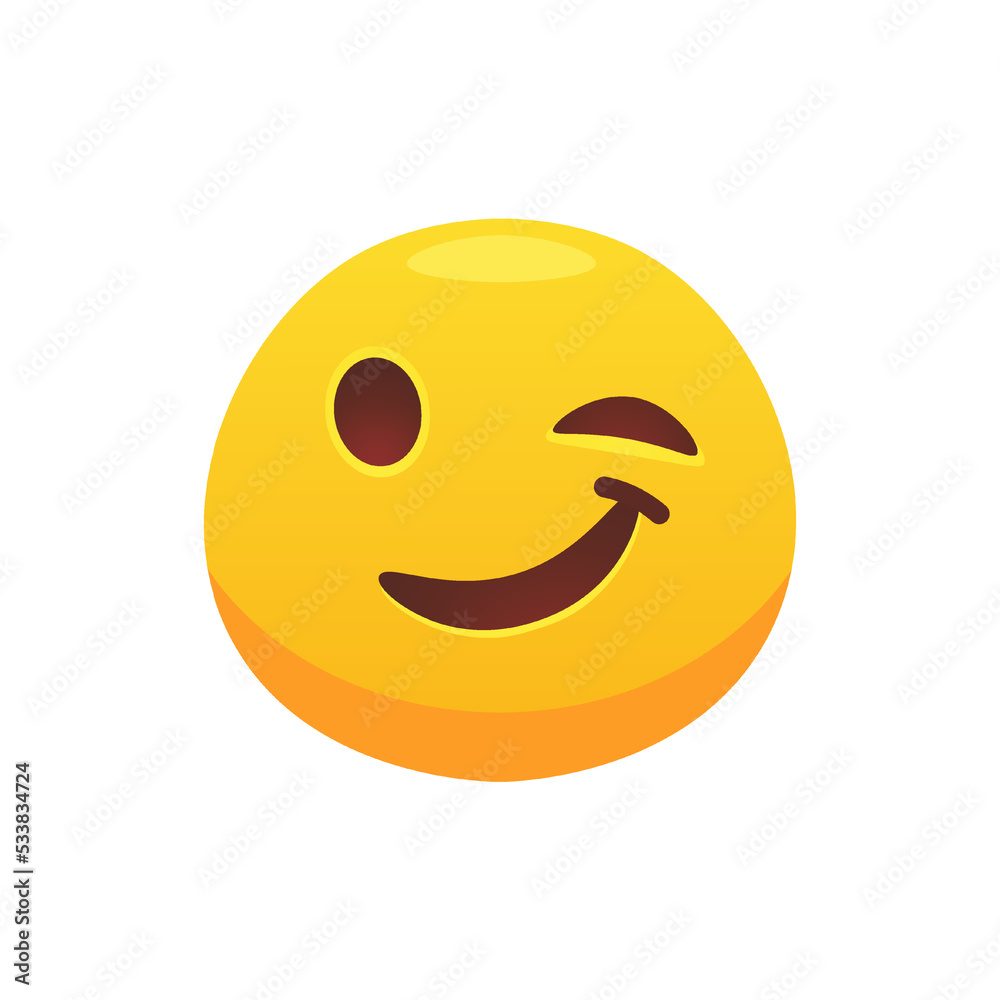 Fototapeta premium Feeling expression. Face emoji flat icon for web design. Cartoon yellow emotion circle icon