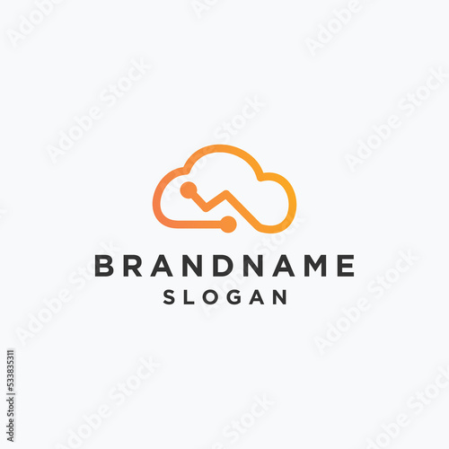 Cloud tech logo icon design template 