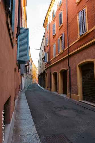 Beautiful view of Modena in Emilia Romanga. Summer in Italy