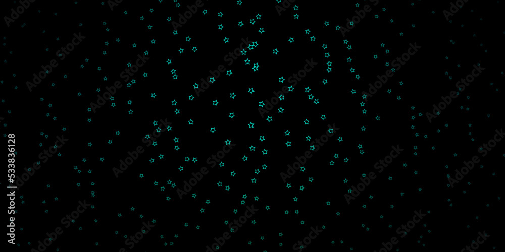 Dark Blue, Green vector background with small and big stars. Dark Blue, Green vector background with small and big stars.