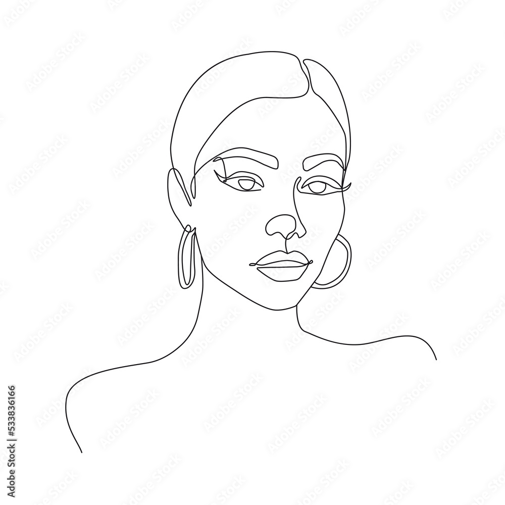 Woman Abstract Face Line Art Drawing. Fashion Female Portrait Minimalist Style. Woman Drawing for Cosmetics. Continuous Line Art Fashion Minimal Print. Beauty Logo. Vector EPS 10 Woman Abstract Face Line Art Drawing. Fashion Female Portrait Minimalist Style. Woman Drawing for Cosmetics. Continuous Line Art Fashion Minimal Print. Beauty Logo. Vector EPS 10
