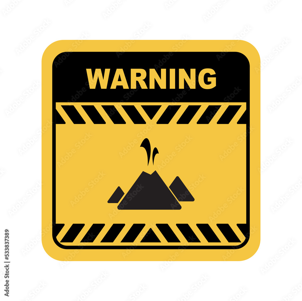 volcano sign on white background