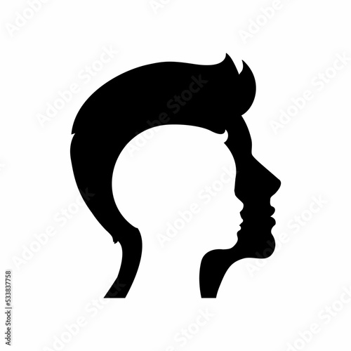 Vector illustration of a man showing her inner child living in his soul. The concept of the inner child.