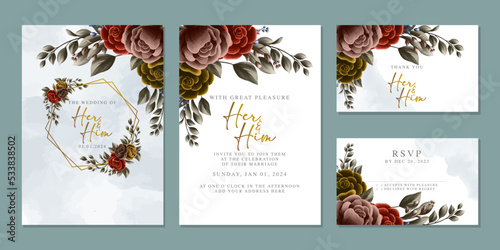 beautiful floral invitation card template