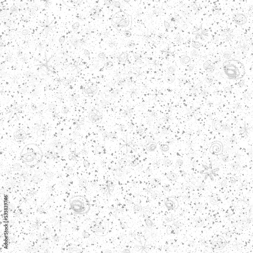 Hand Drawn Snowflakes Christmas Seamless Pattern. Subtle Flying Snow Flakes on chalk snowflakes Background. Amusing chalk handdrawn snow overlay. Unequaled holiday season decoration.