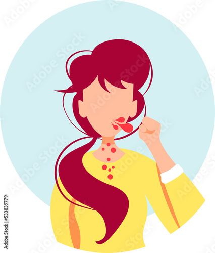 Sick woman illustration 