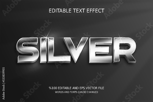 Editable Silver Text Effect