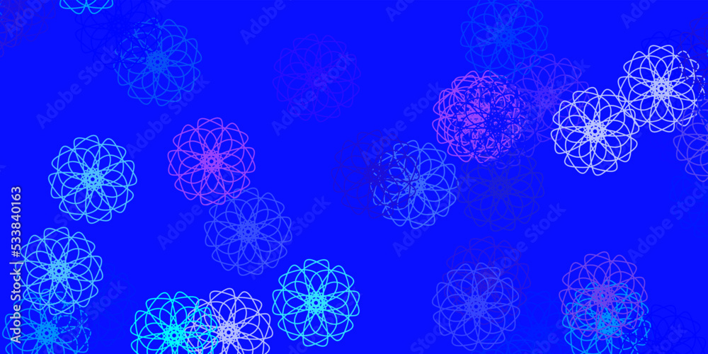 Light Pink, Blue vector natural artwork with flowers. Light Pink, Blue vector natural artwork with flowers.