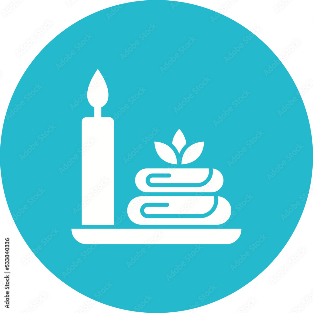 Obraz premium Spa Multicolor Circle Glyph Inverted Icon