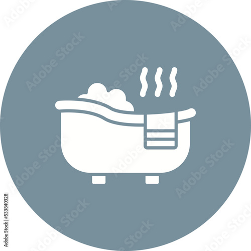 Hot Tub Multicolor Circle Glyph Inverted Icon