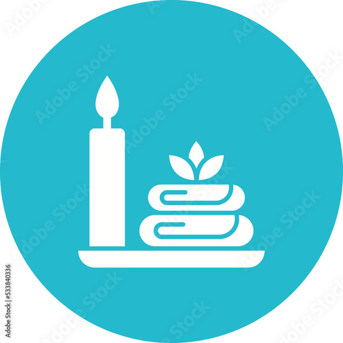 Spa Multicolor Circle Glyph Inverted Icon