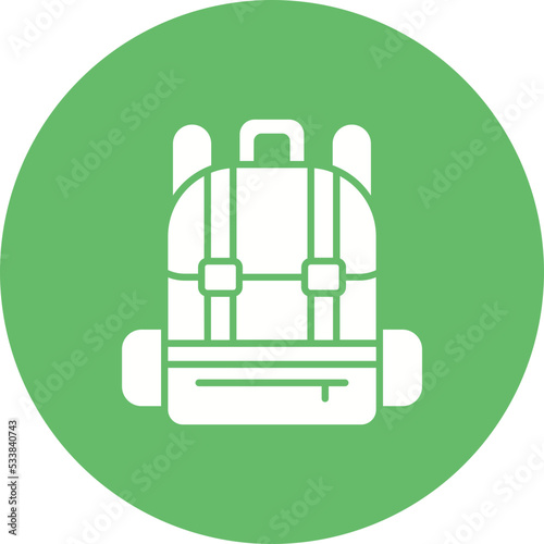 Bagpack Multicolor Circle Glyph Inverted Icon