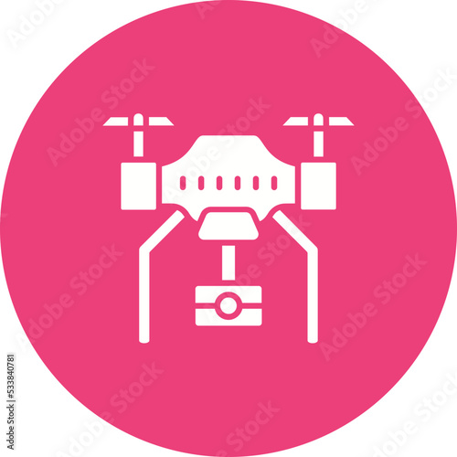 Drone Multicolor Circle Glyph Inverted Icon