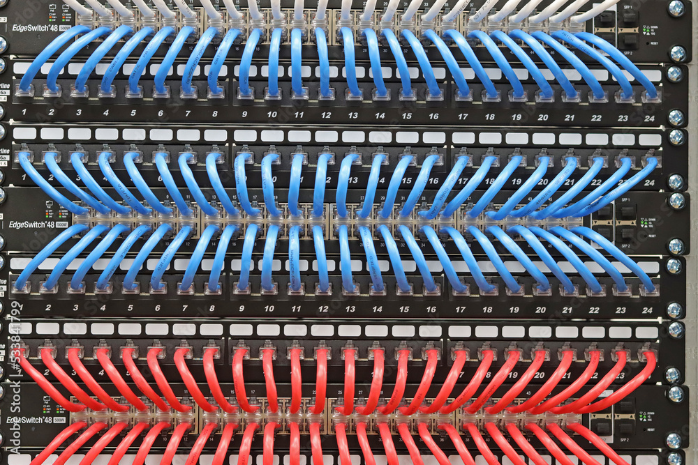 Connecting an Ethernet switch using patch cords with RJ45 connectors ...