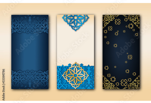 Bundle set of three Islamic banners