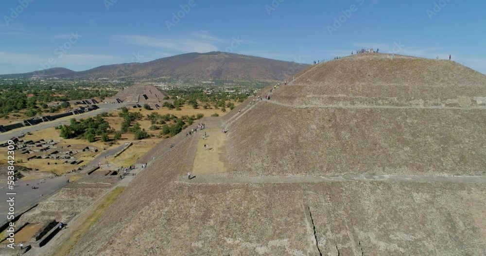 Aztec Pyramids People People climbing on a Teotihuacan Pyramid at the Aztec Ruins National ...