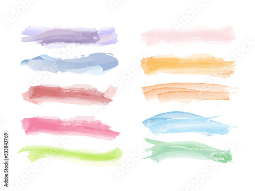 set of abstract colorful watercolor splashes