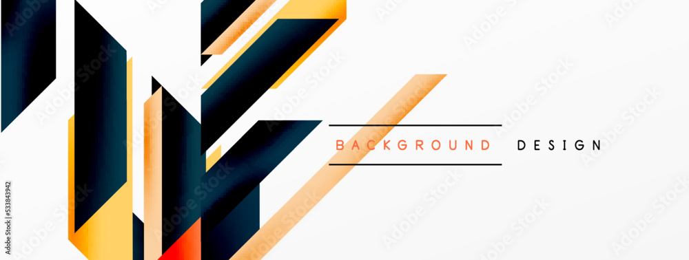 Minimal geometric abstract background. Dynamic 3d lines composition. Trendy techno business template for wallpaper, banner, background or landing Minimal geometric abstract background. Dynamic 3d lines composition. Trendy techno business template for wallpaper, banner, background or landing