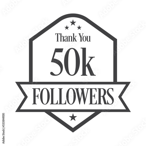 Thank you 50K followers, 50000 followers celebration, Vector Illustration